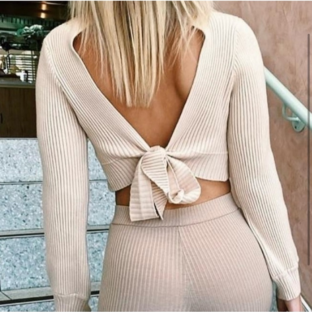 Verge Girl Hold On Tie Back Knit Top